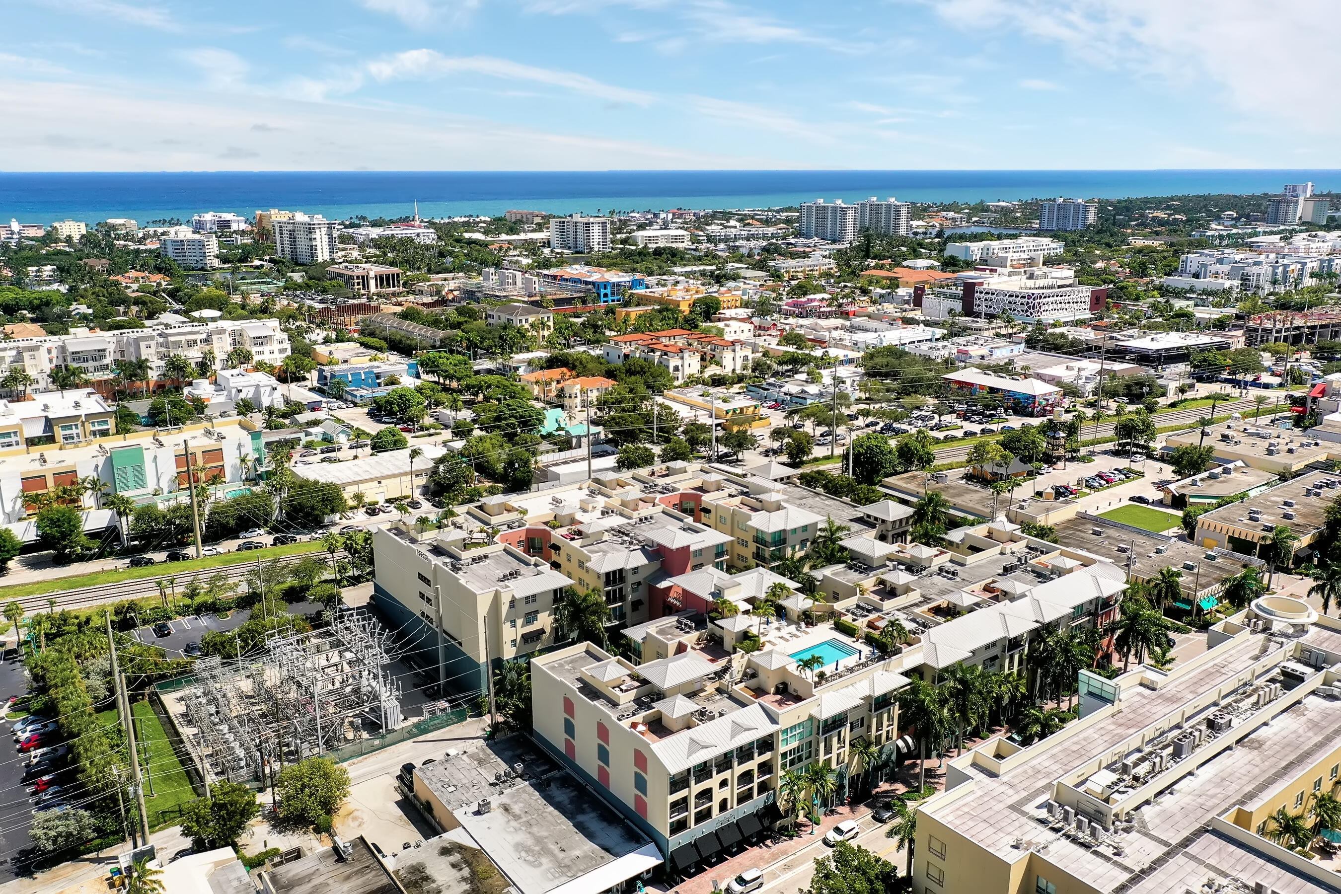 an aerial view of multiple house