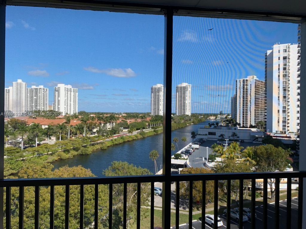 a city view from a balcony