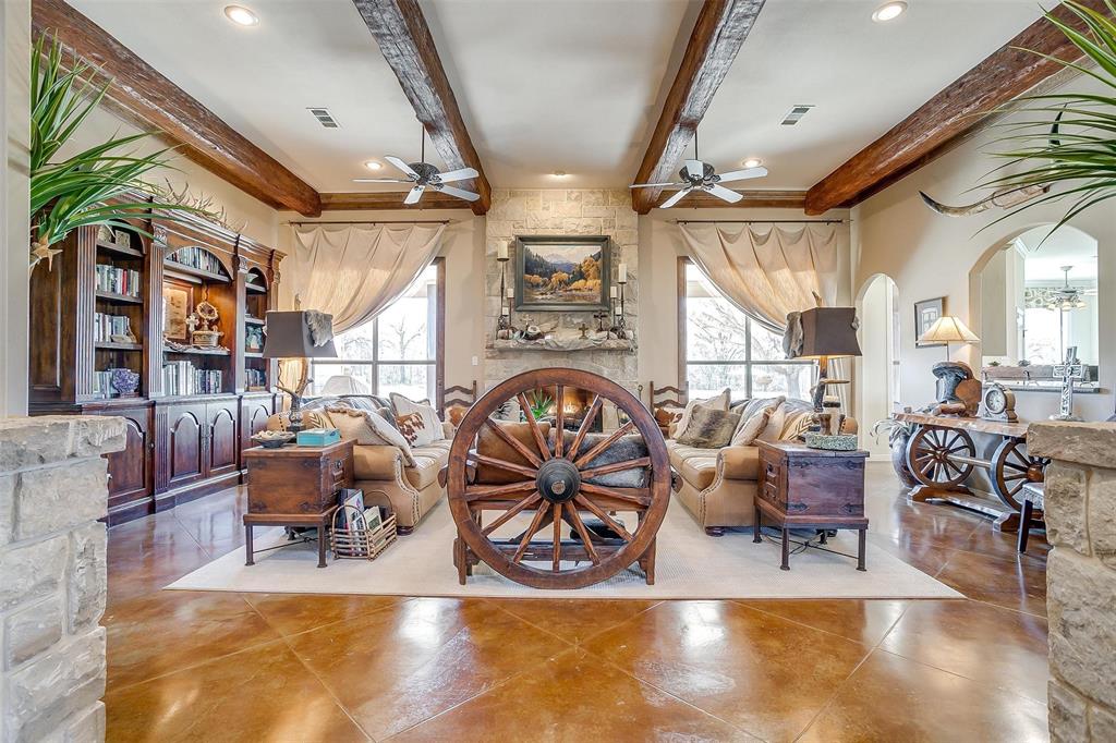 a view of living room filled with furniture