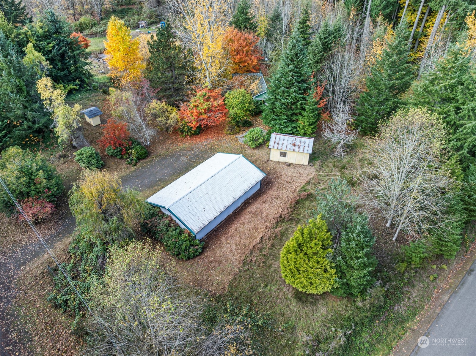 an aerial view of a house