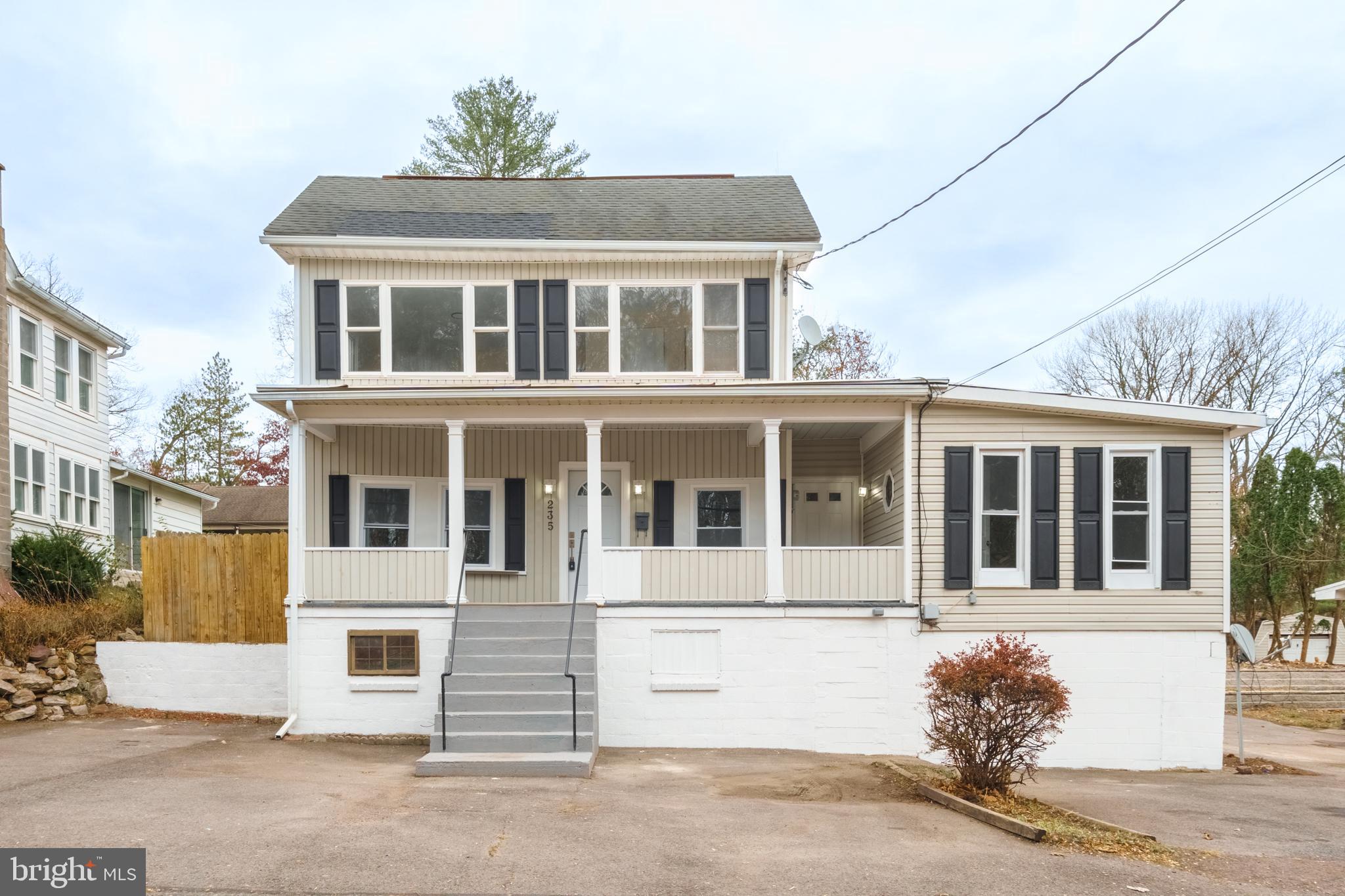 a front view of a house