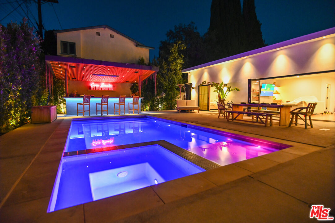 a view of outdoor space with seating area