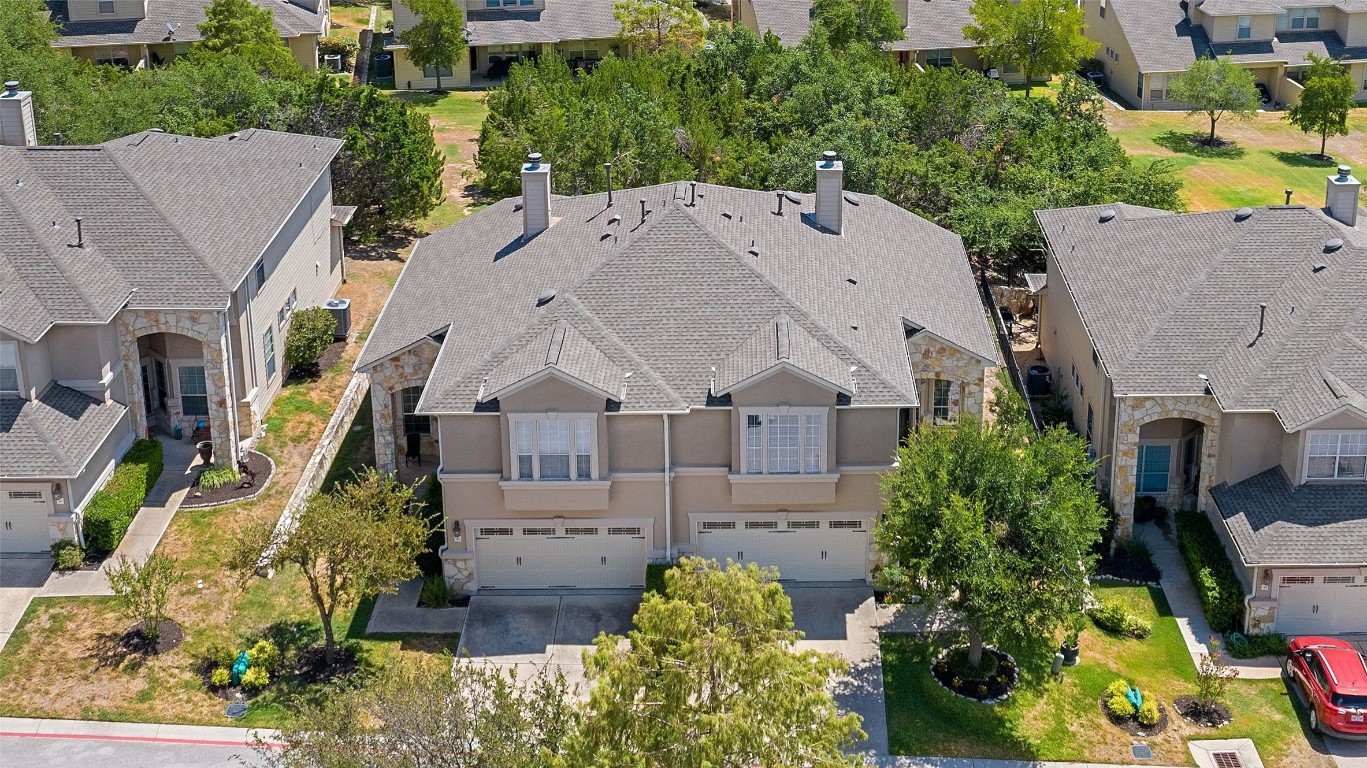 an aerial view of a house