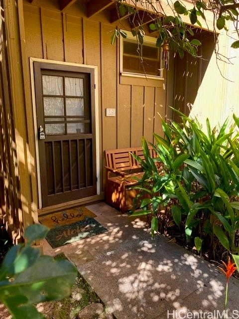 a view of a door of the house