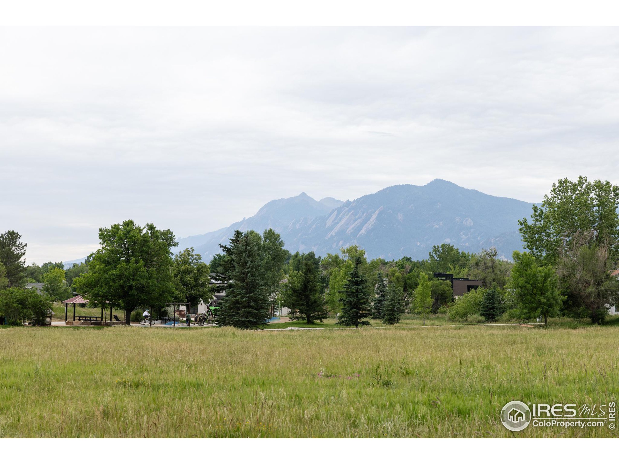 a view of an outdoor space and mountain view