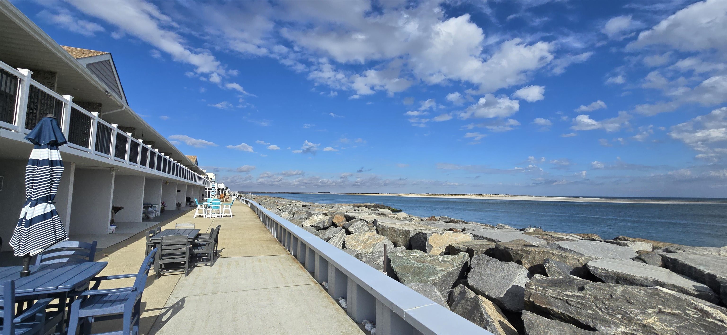 a view of ocean from a balcony