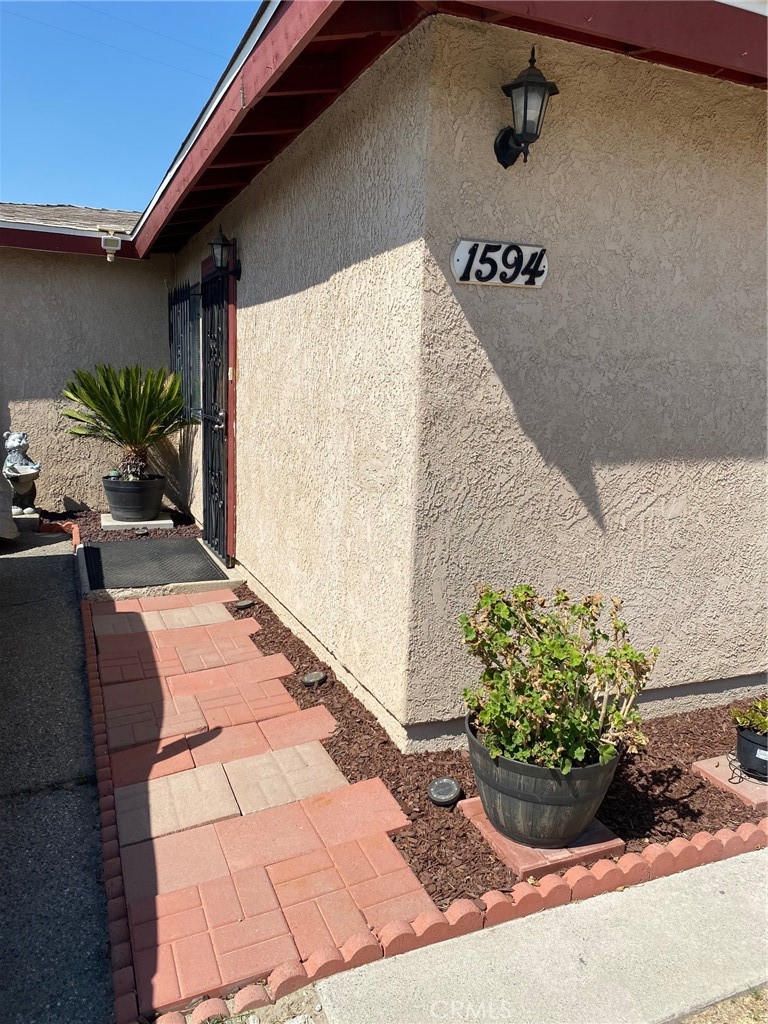 a view of a potted plants in front of a door