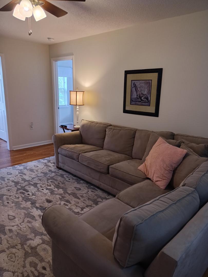 a living room with furniture and a couch