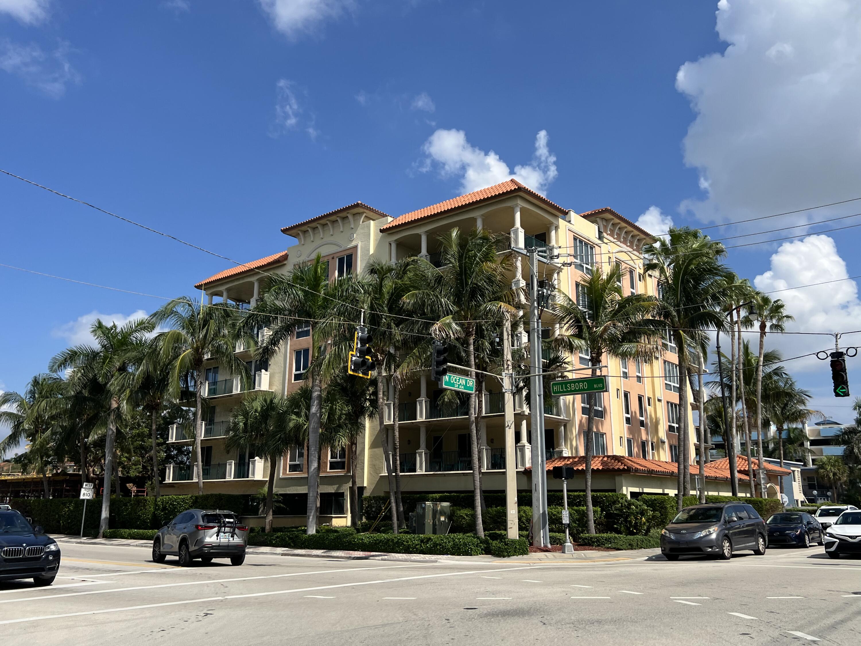 a view of a building and a street view