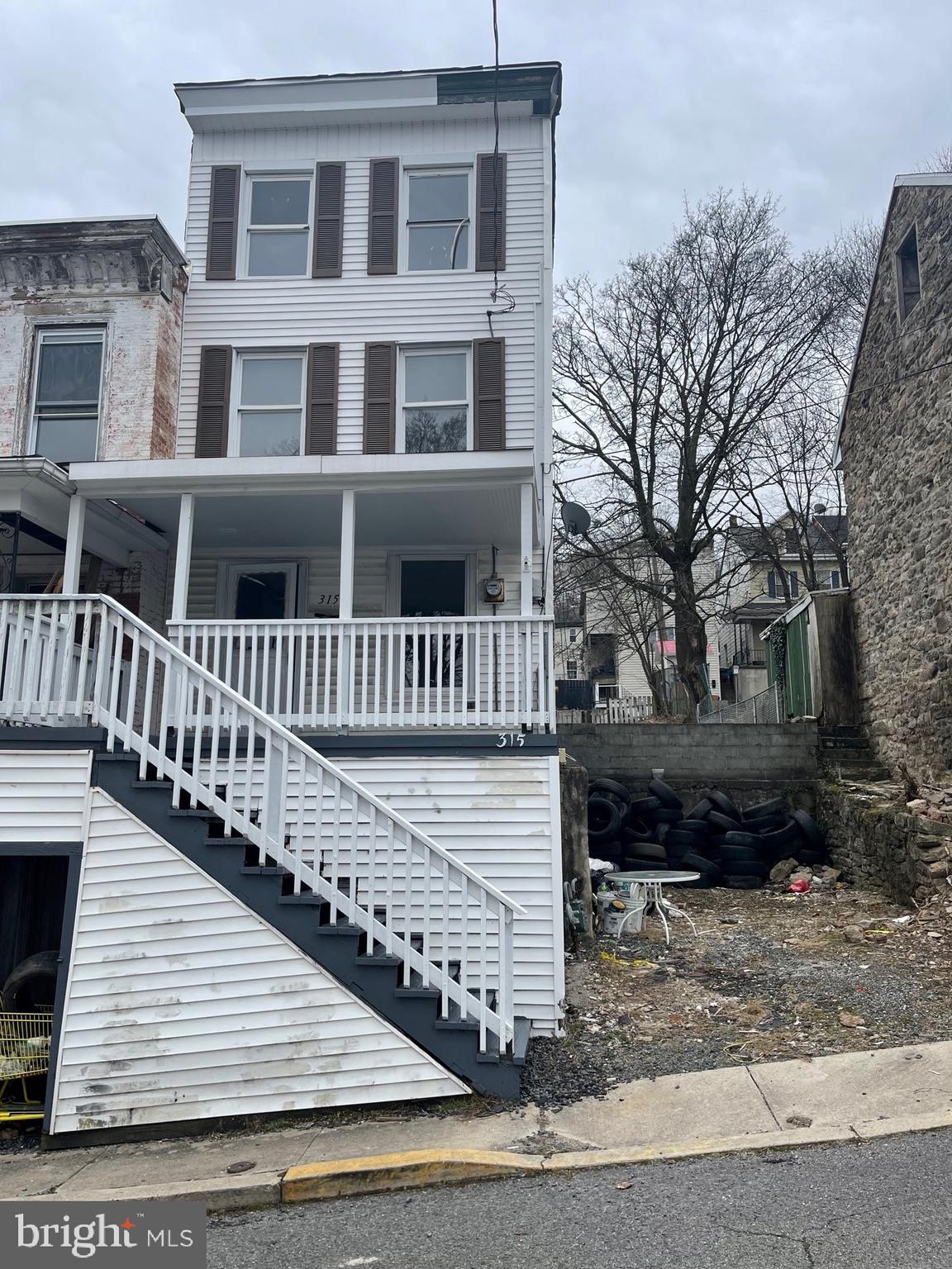 a view of a house with a deck