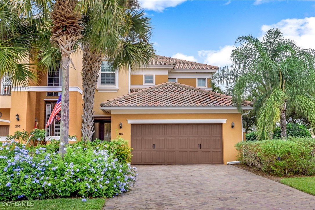 front view of a house with a garage