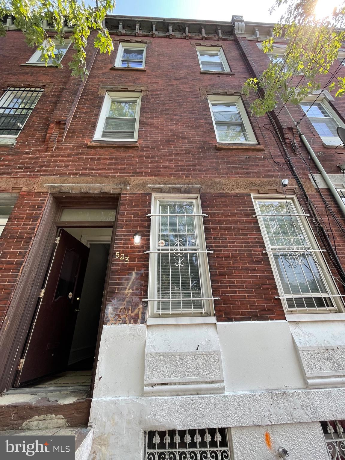 front view of a brick house