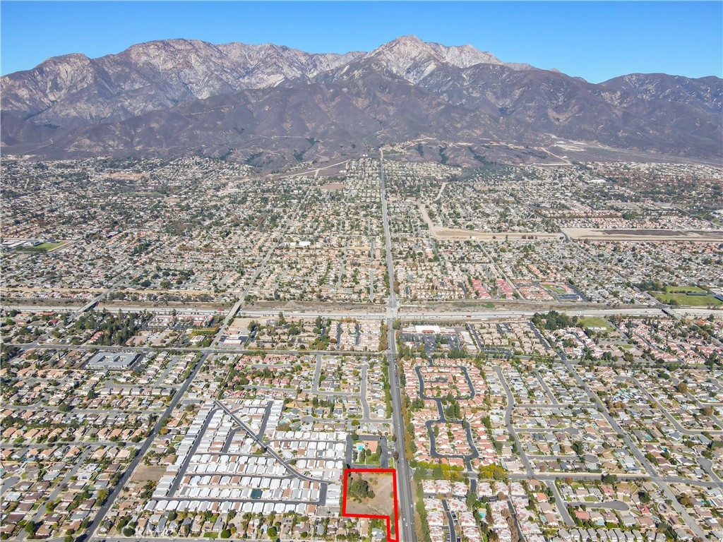 a view of city and mountain