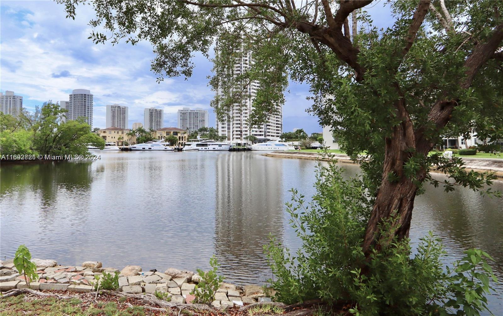 a view of a lake with houses