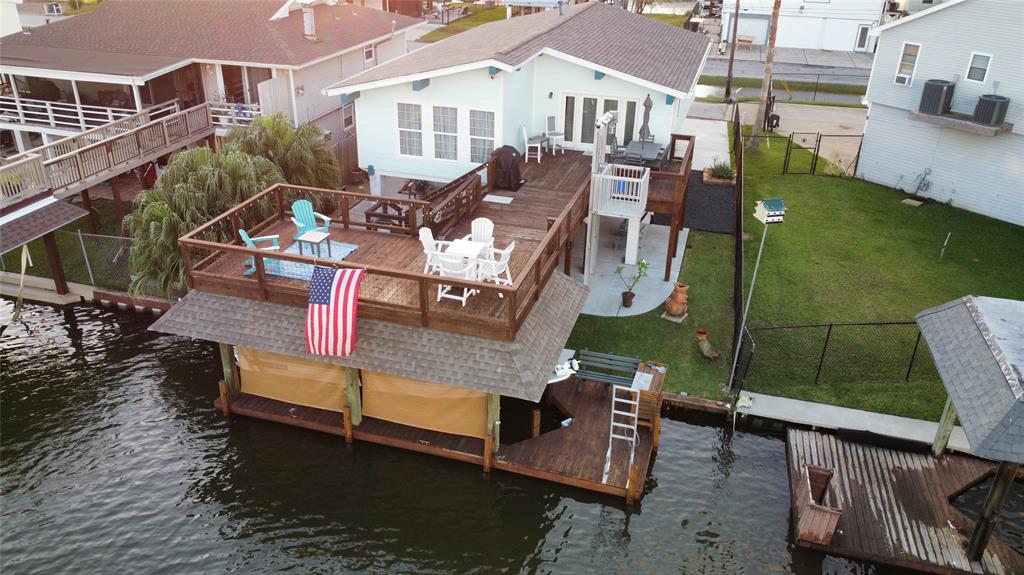 a aerial view of a house with a ocean view