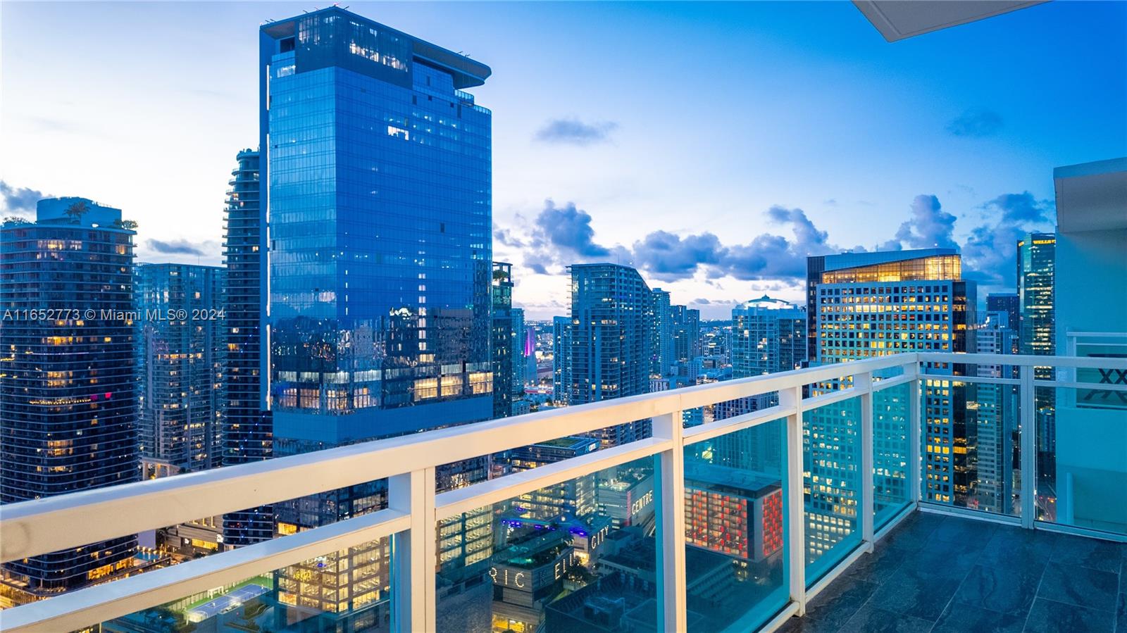 a view of city from a balcony