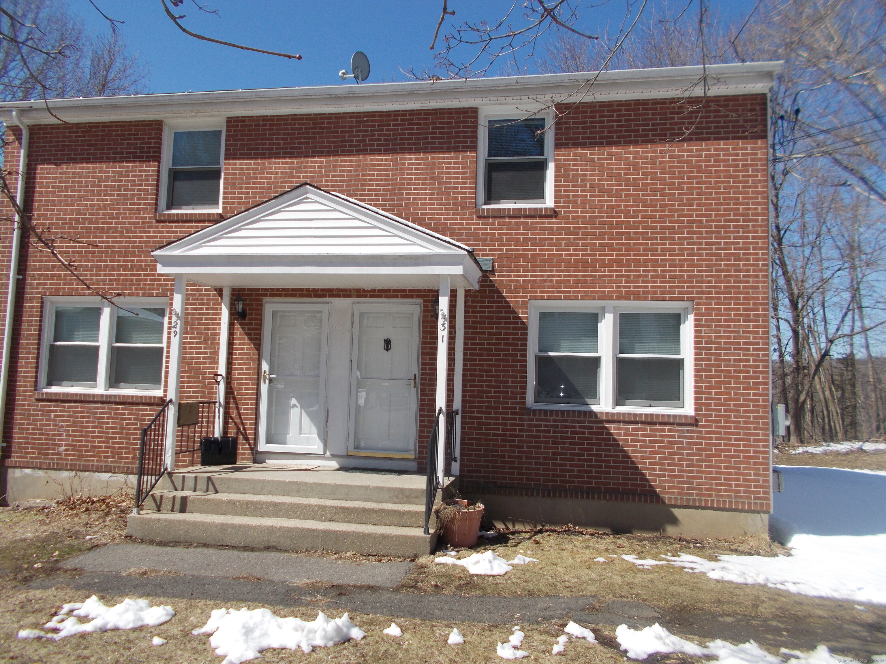 a front view of a house