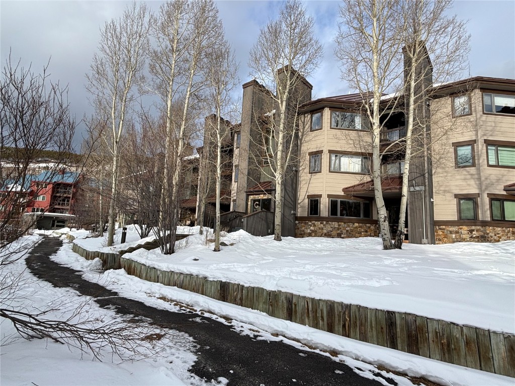 a view of a building with many windows