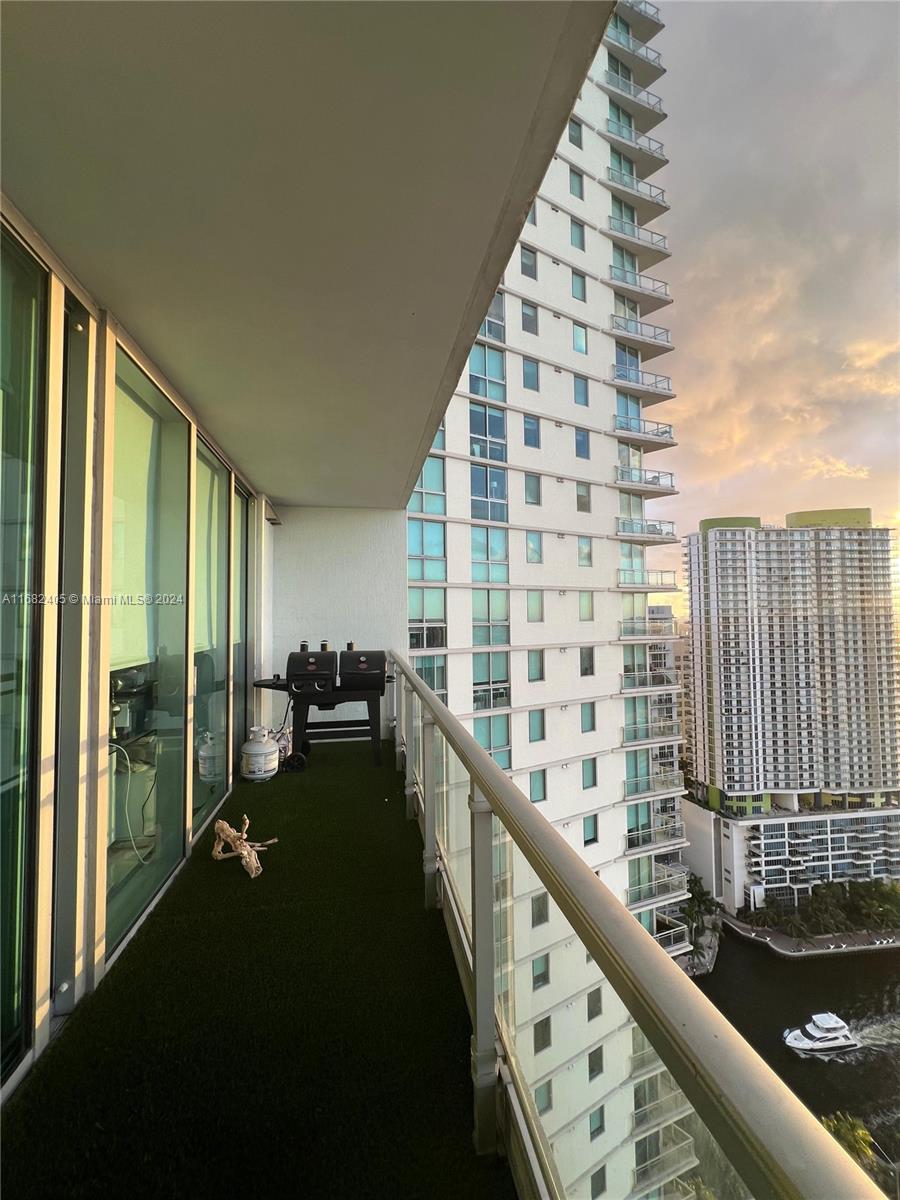 a view of balcony with couch