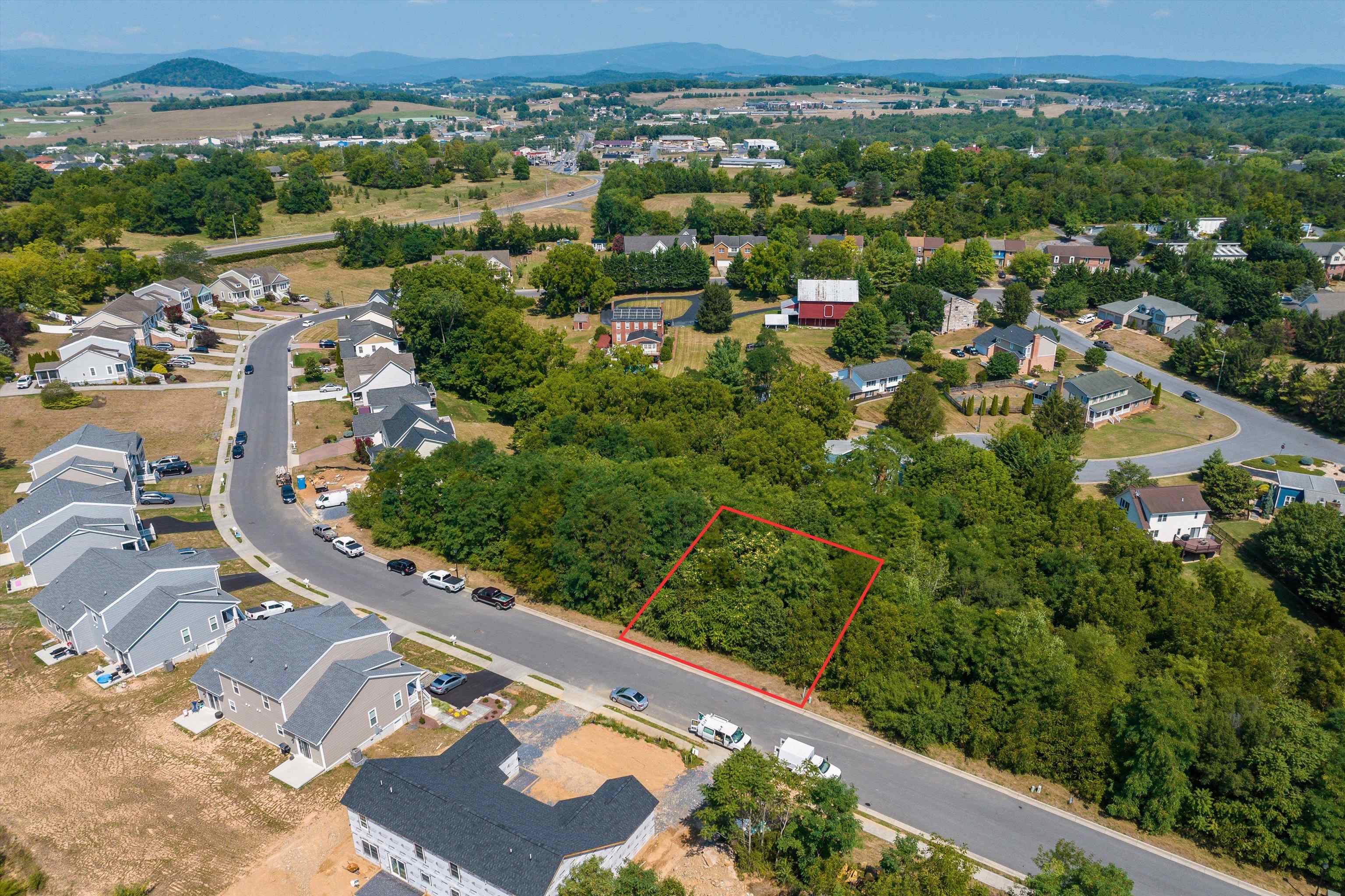 an aerial view of multiple house