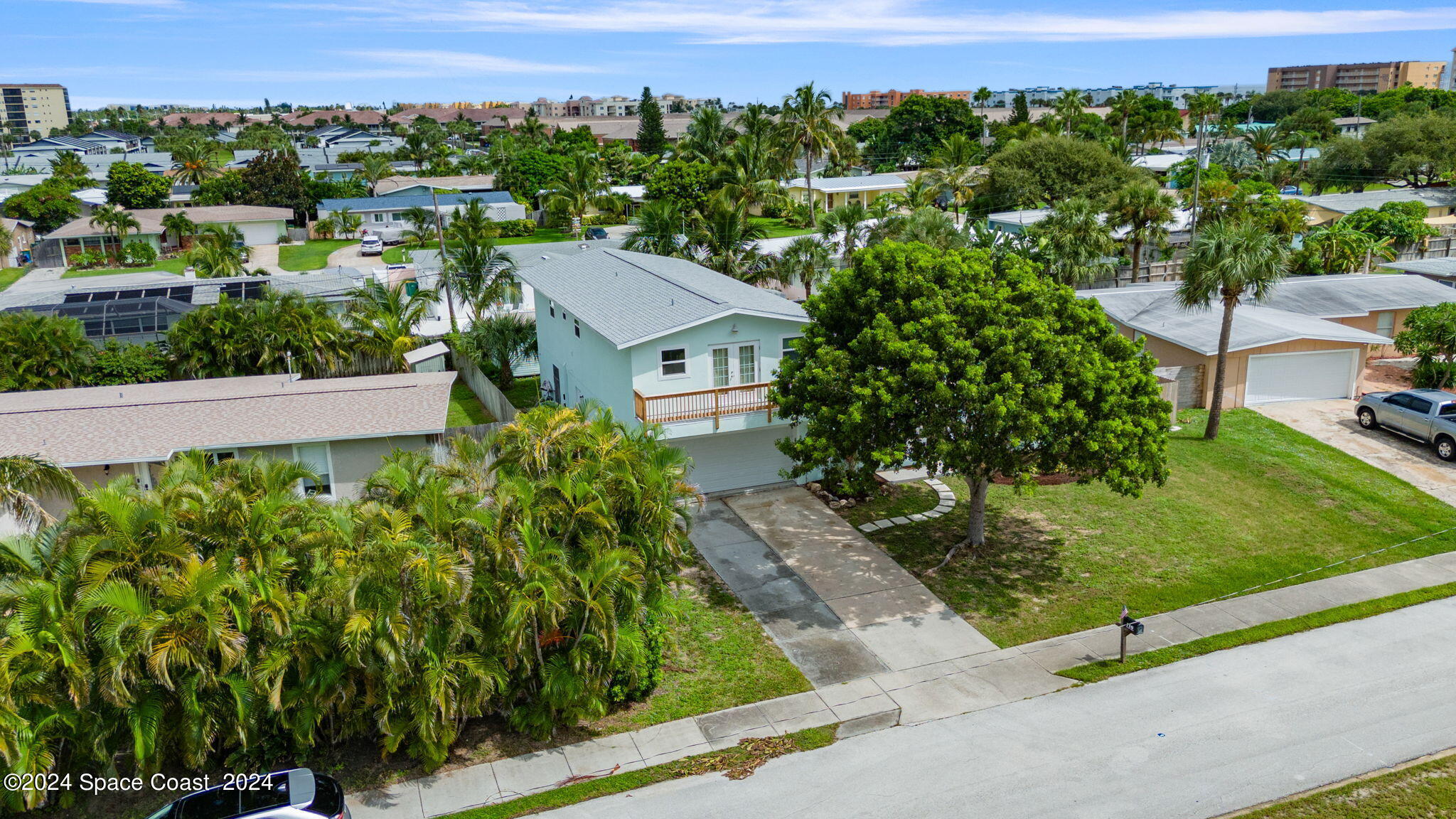 an aerial view of multiple house