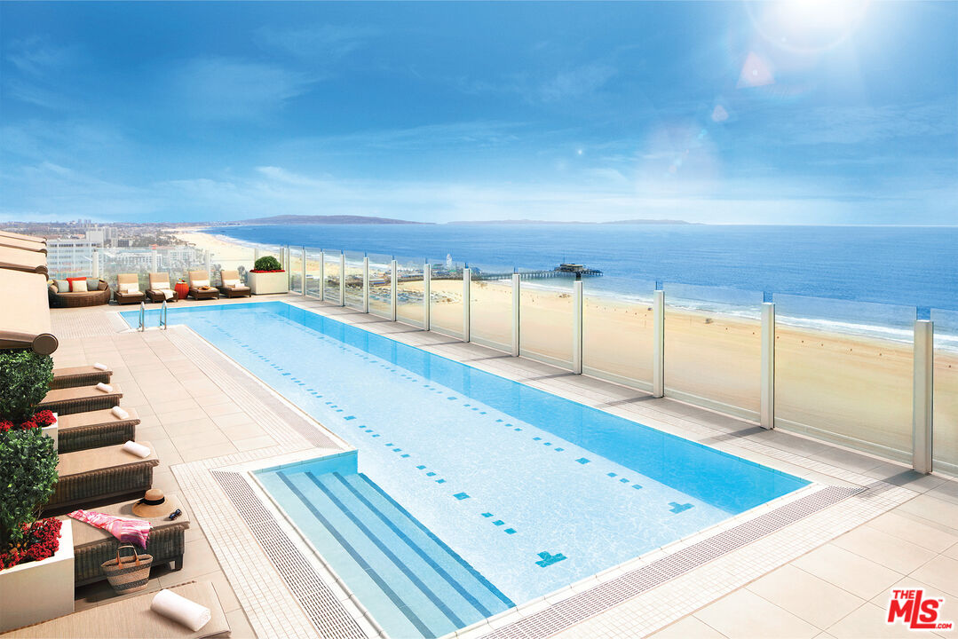 a view of balcony and ocean