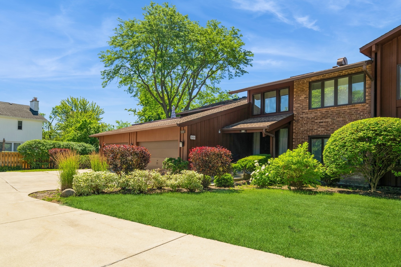 a view of a house with a garden