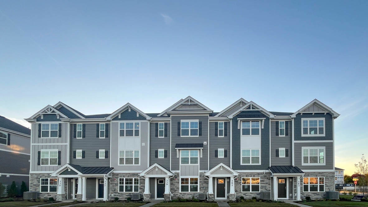 a front view of a residential houses