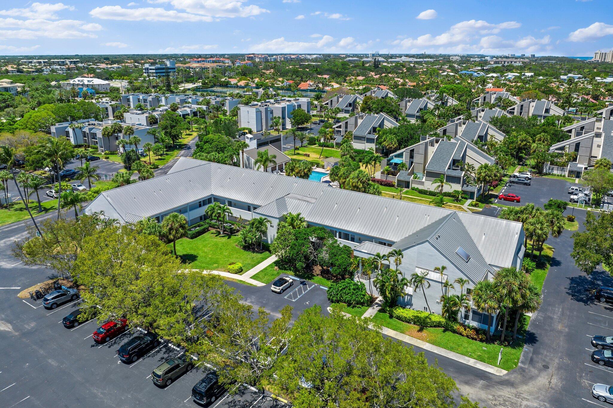 an aerial view of multiple house