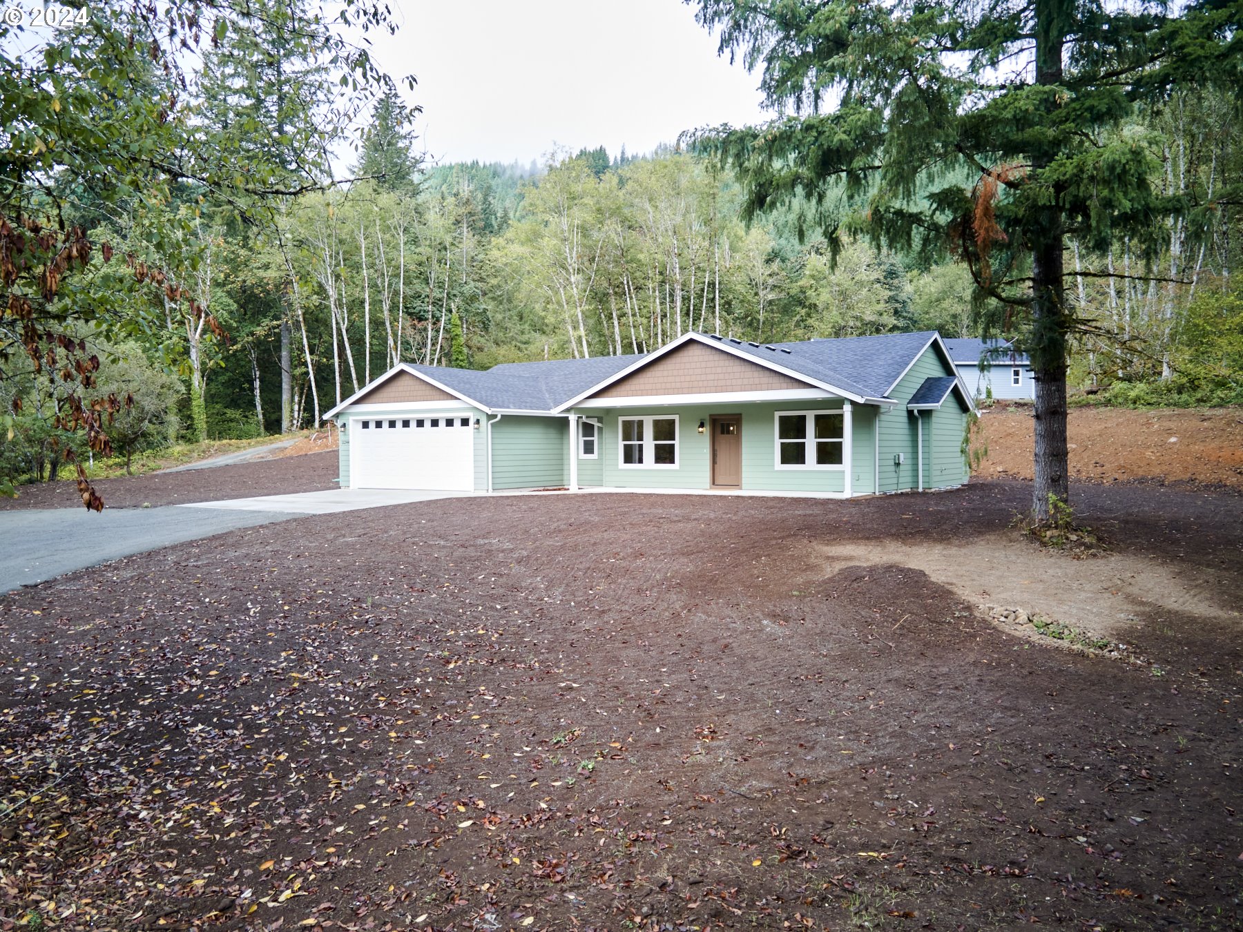 a house with trees in the background