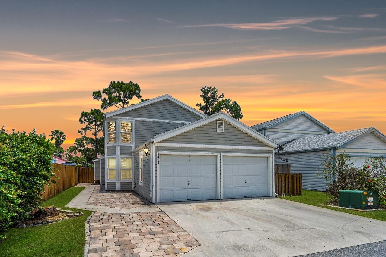 front view of a house with a garage