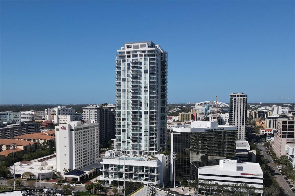 a tall building view