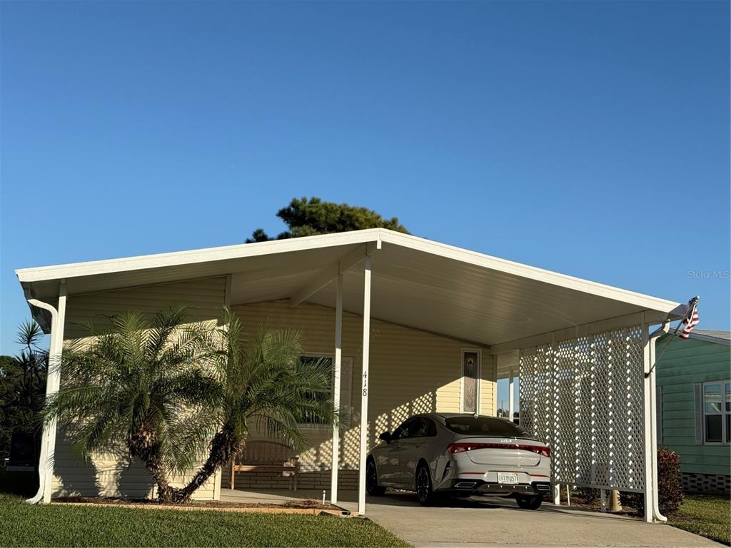 a car parked in front of a house