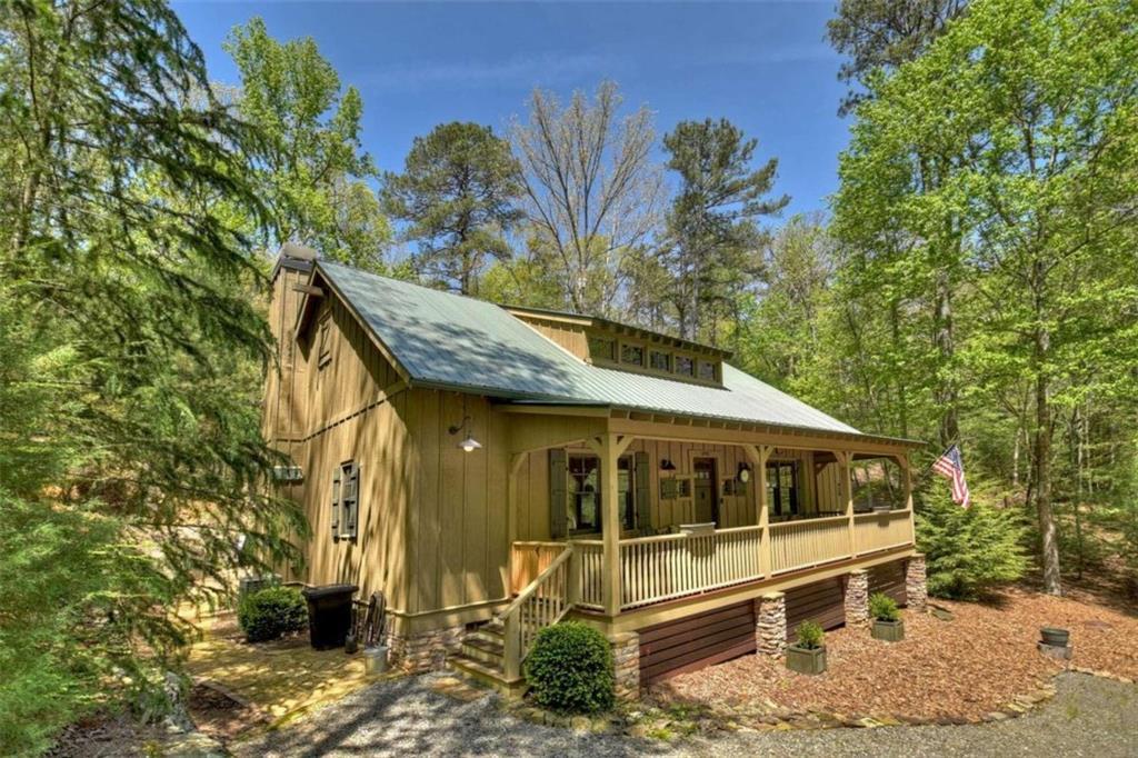 a house with trees in front of it