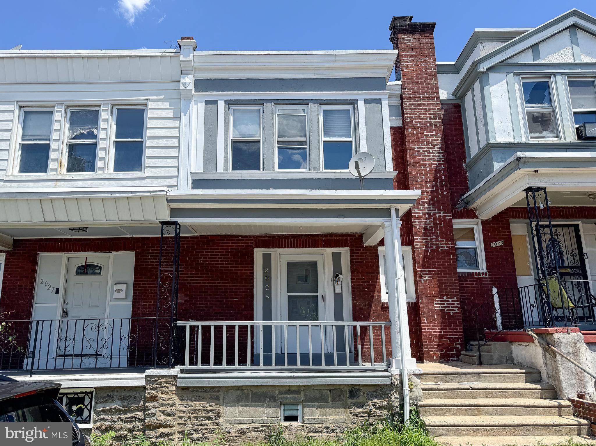 front view of an house with a porch