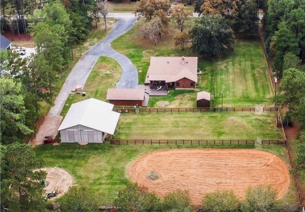 an aerial view of a house