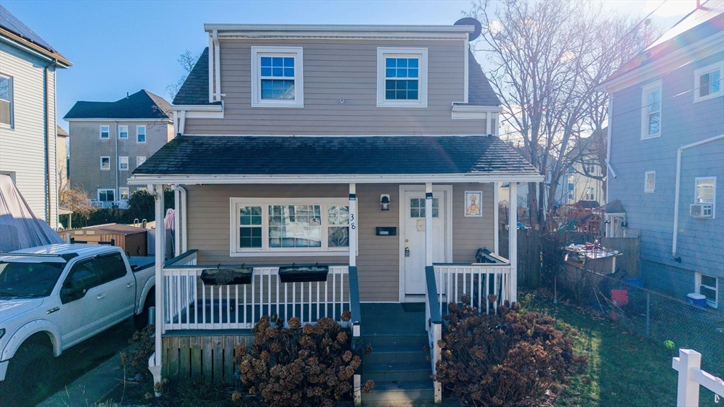 a view of a house with a porch