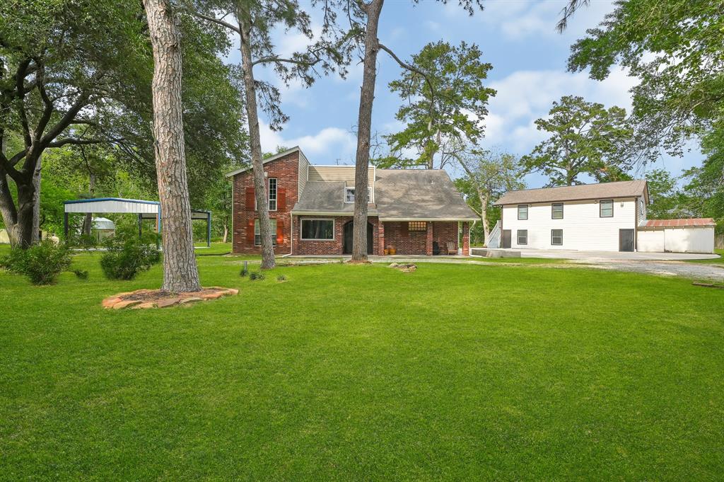 a house view with a garden space