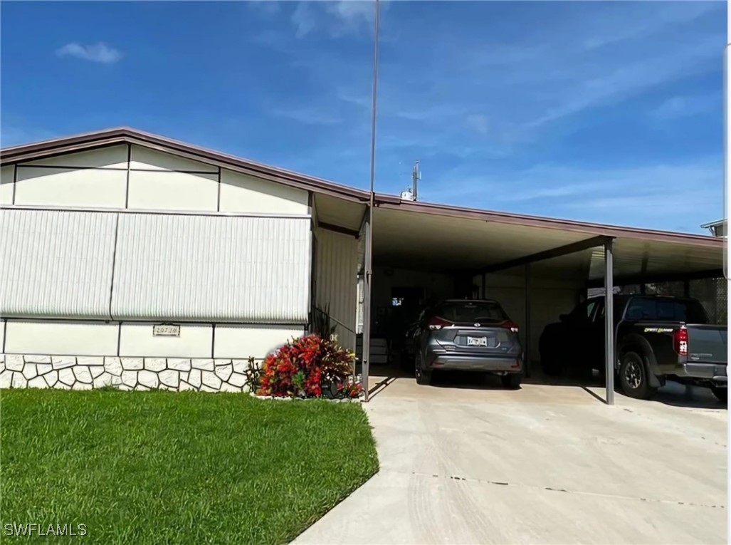 a view of a car garage