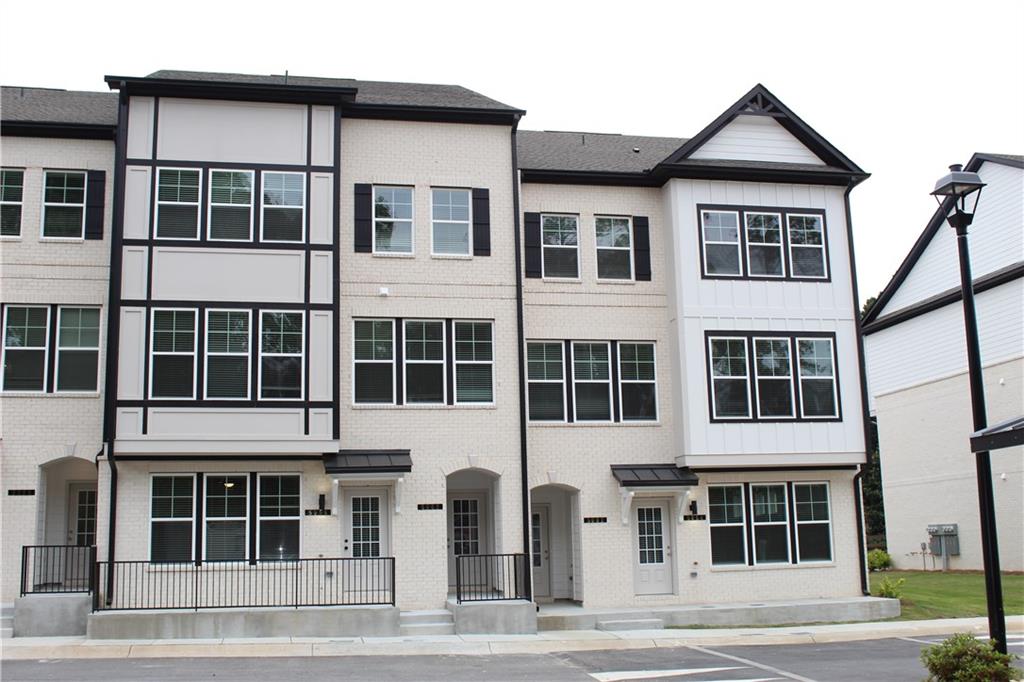 a large building with a window