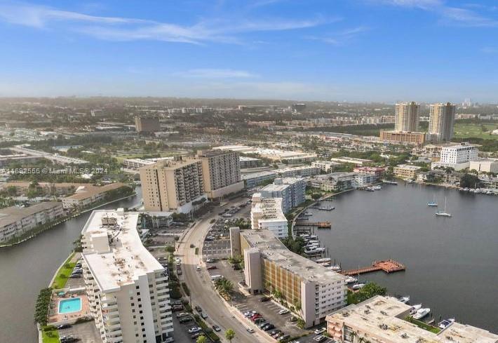 a view of a city and lake