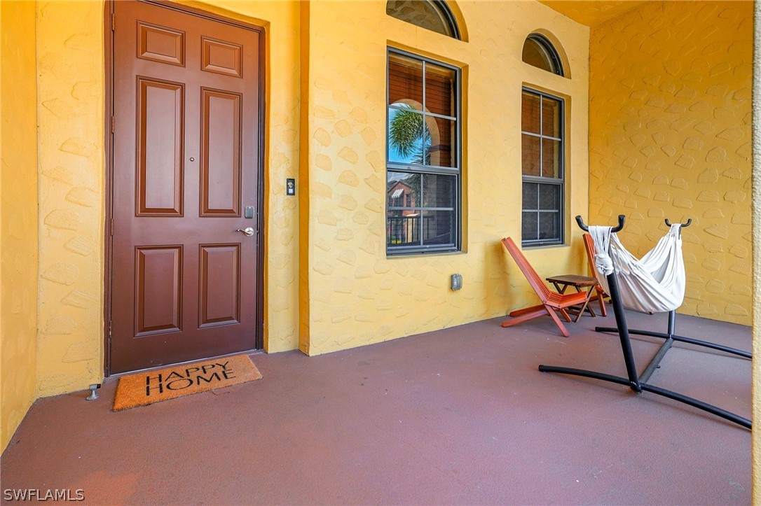 a view of an outdoor space with front door