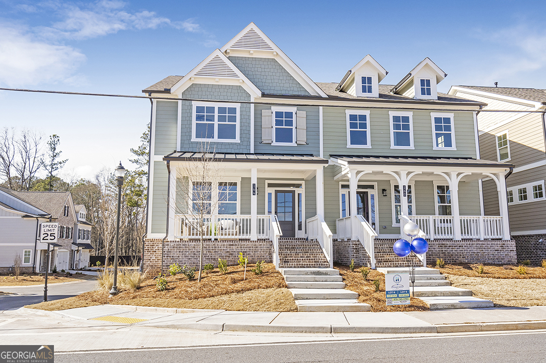 a front view of a residential houses