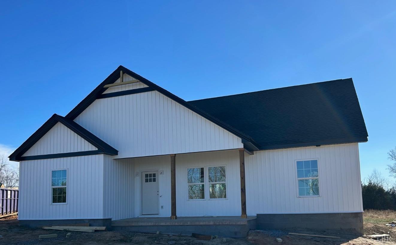 a front view of house with wooden floor