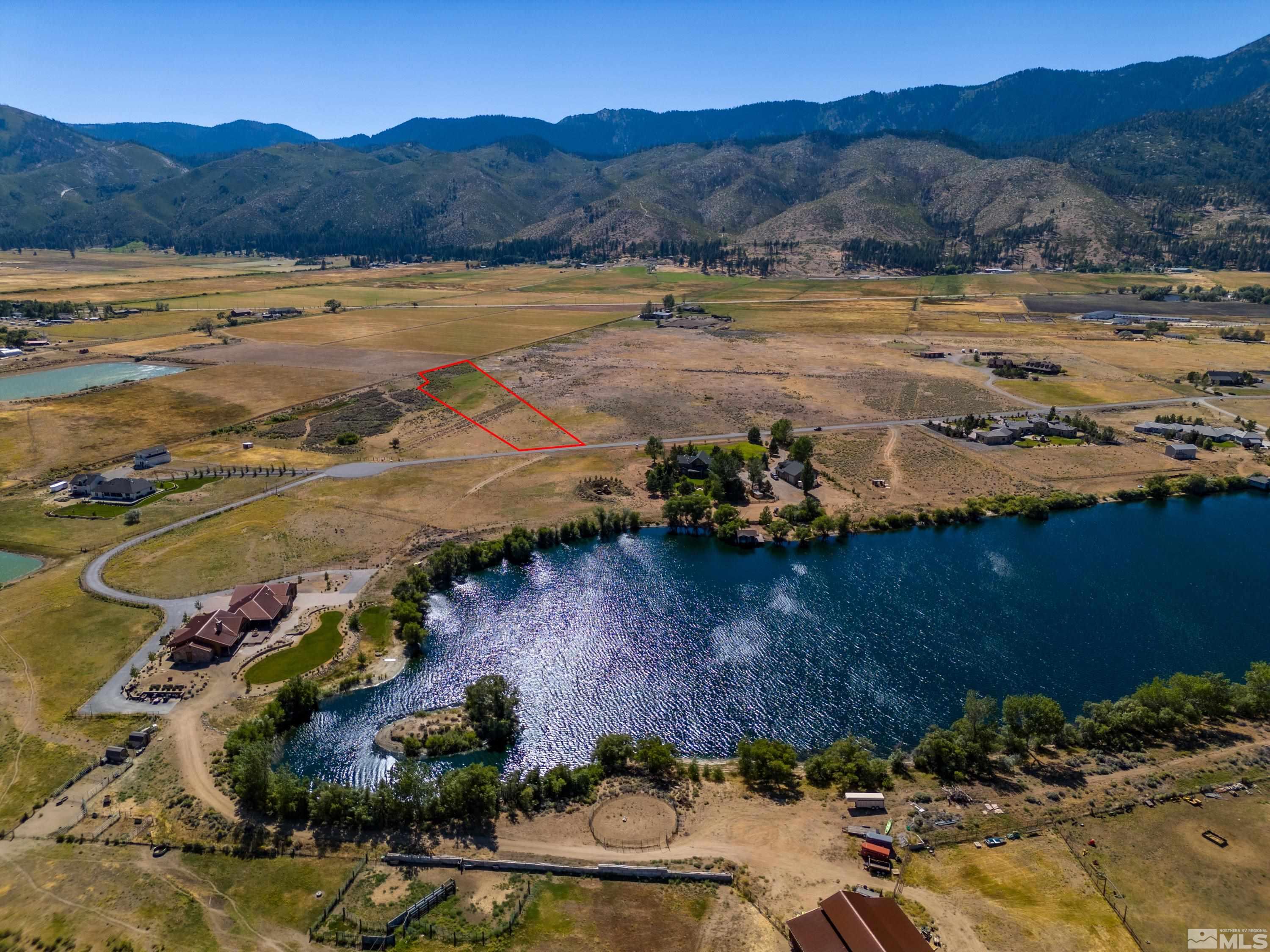 a view of lake and mountain