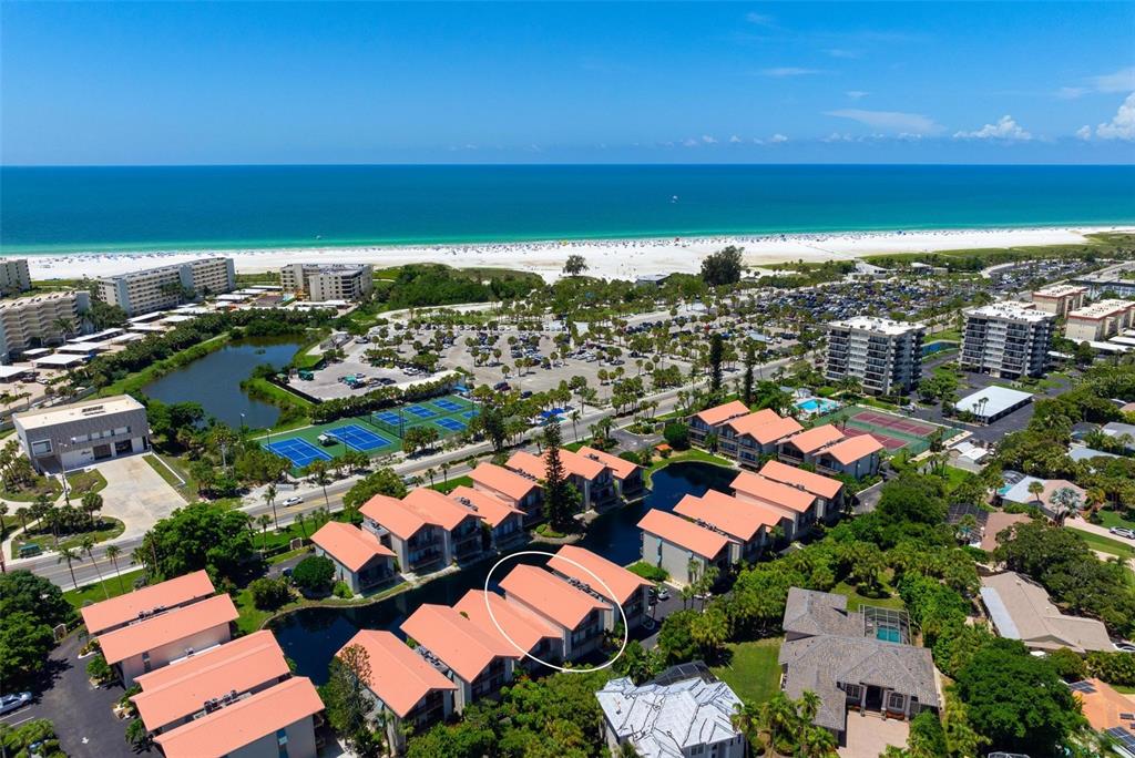 an aerial view of multiple house