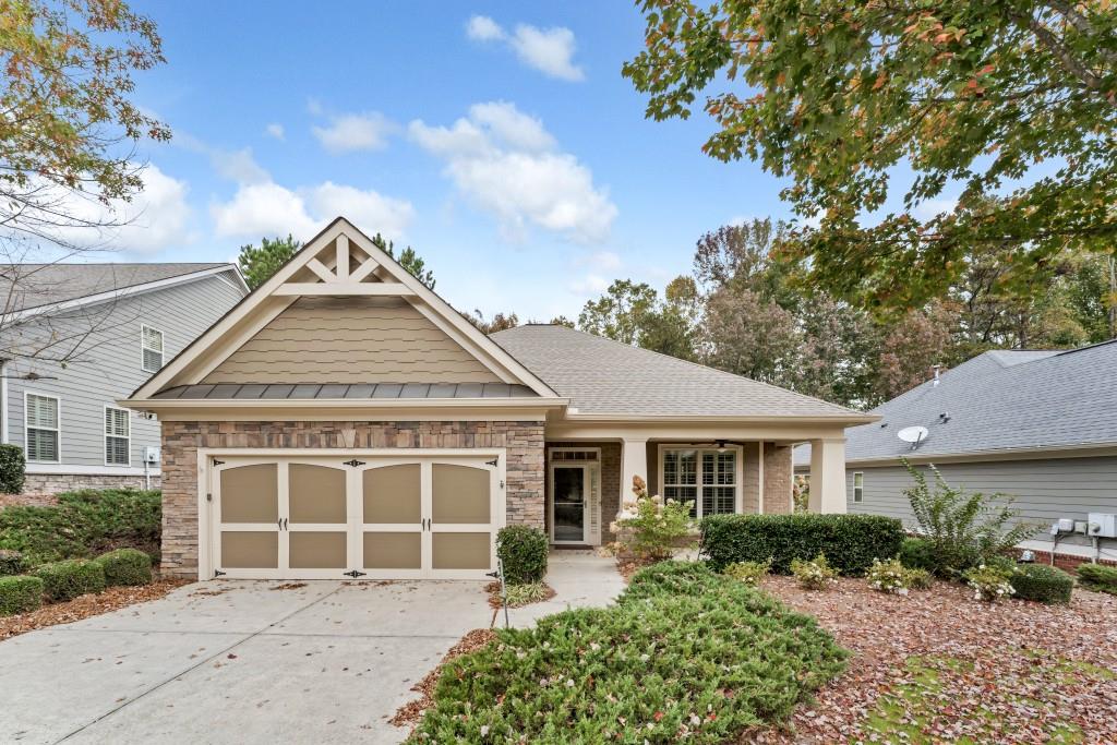 front view of a house with a yard