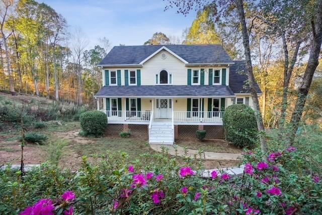 a house view with a garden space