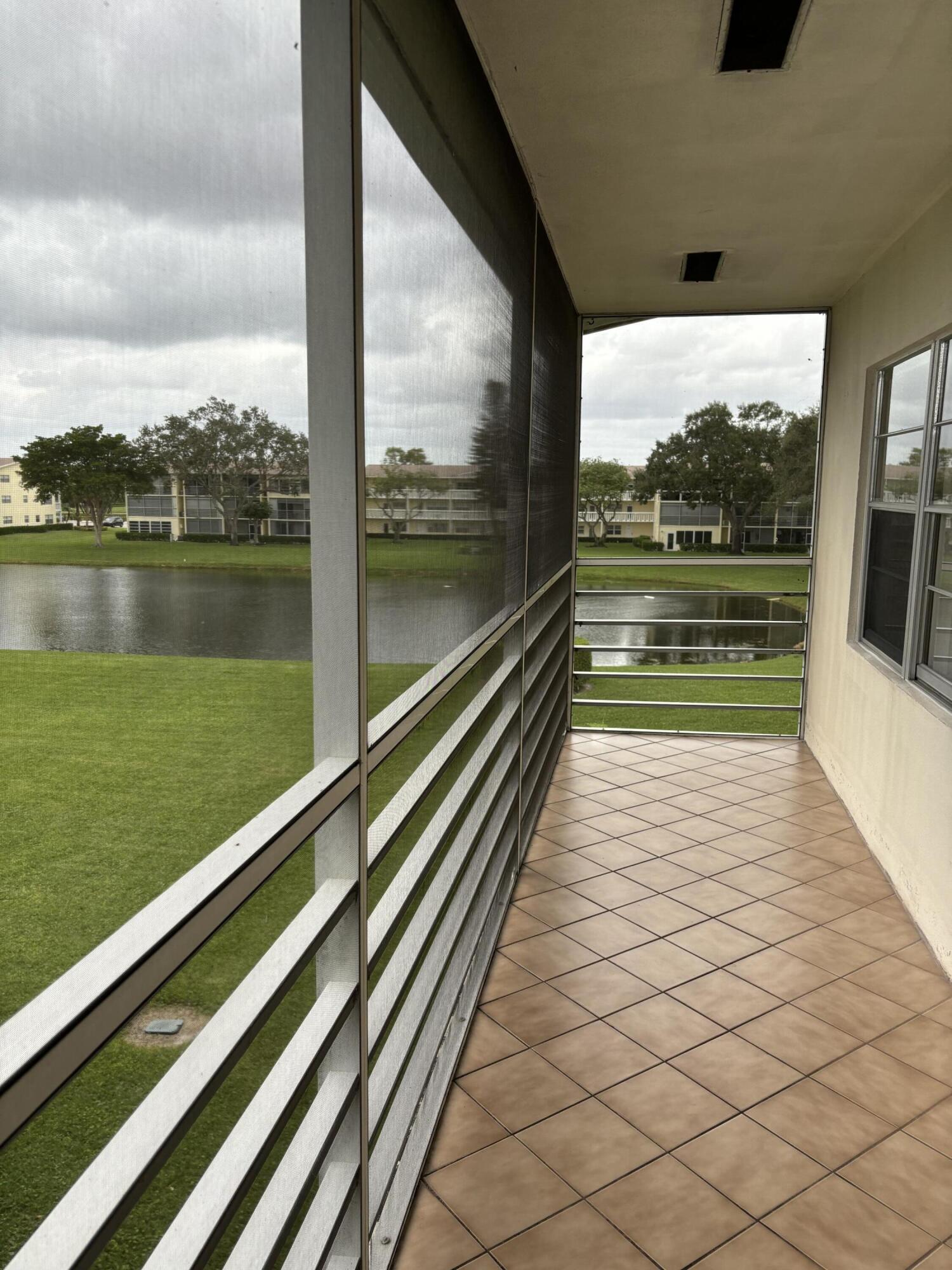 a view of lake from a balcony