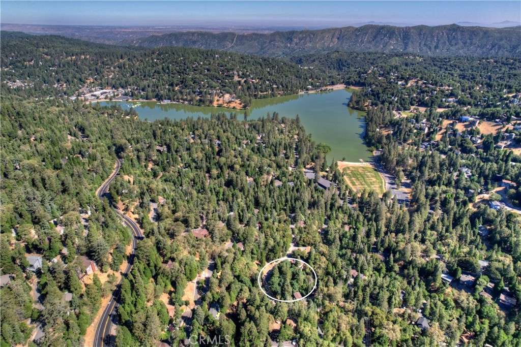 a view of lake and mountain